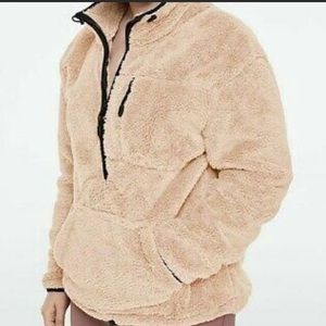 NWOT Victoria’s Secret PINK Sherpa 1/4 Zip Long Sleeve Fleece Top Size S